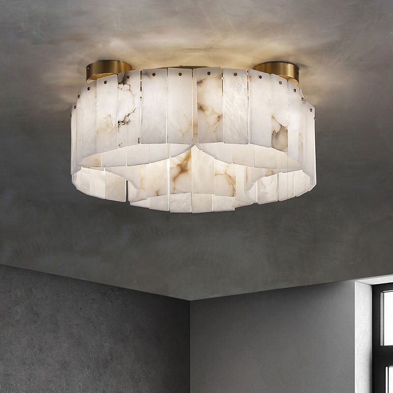 Contemporary Alabaster Flush Mount Ceiling Lamp-Chandeliers-Briglighting