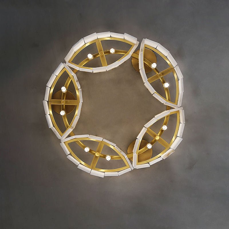 Contemporary Alabaster Flush Mount Ceiling Lamp-Chandeliers-Briglighting