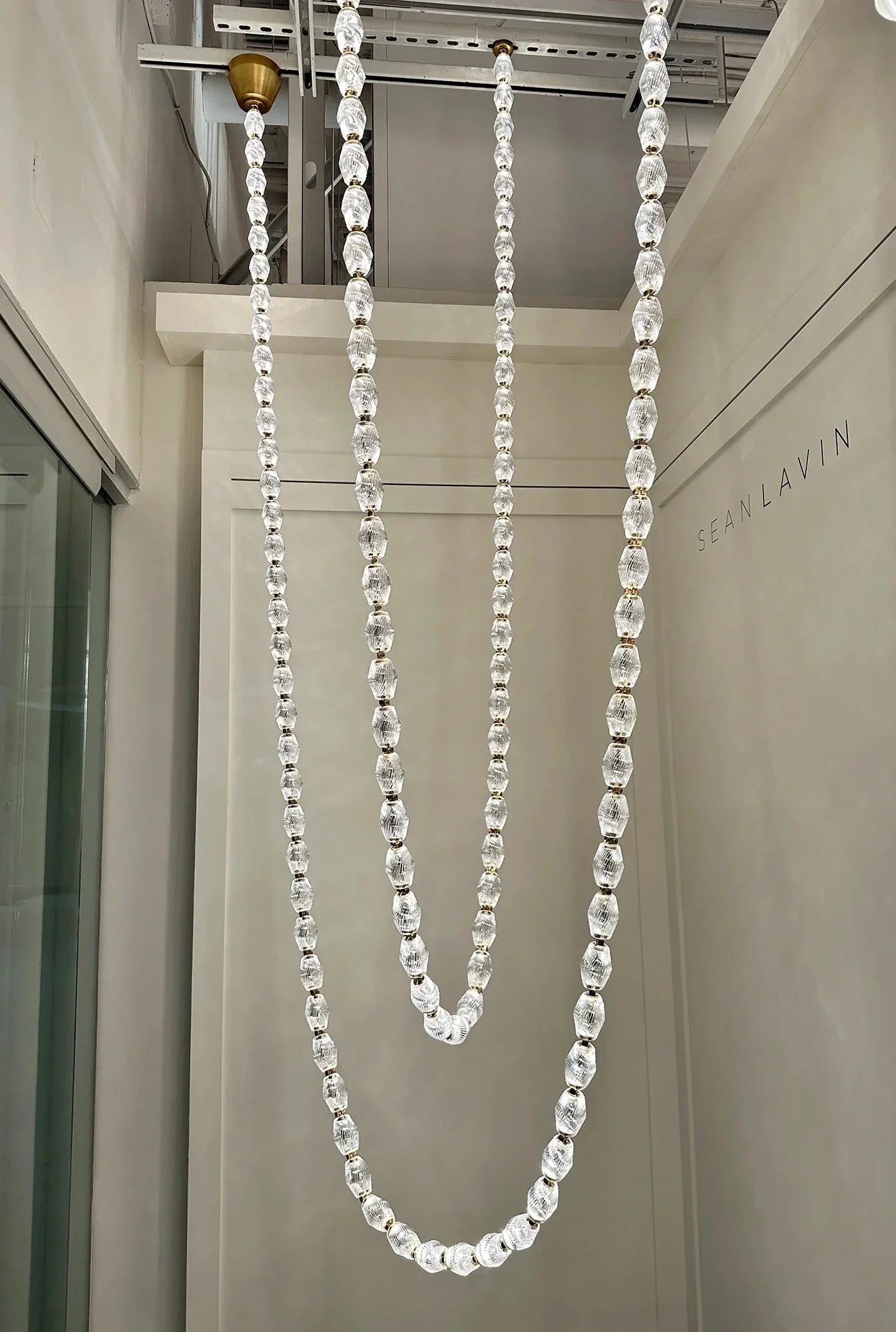 Creative Glass Pearl Necklace Pendant Chandelier for Living/Dining Room/Staircase-Briglighting