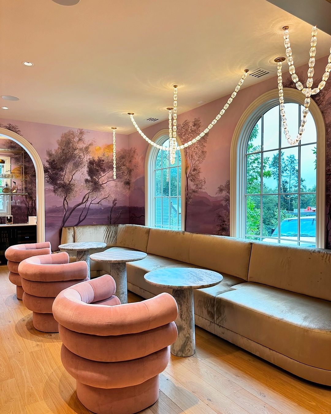 Creative Glass Pearl Necklace Pendant Chandelier for Living/Dining Room/Staircase-Briglighting