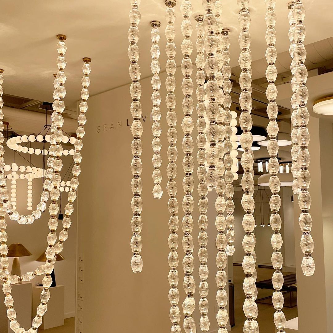 Creative Glass Pearl Necklace Pendant Chandelier for Living/Dining Room/Staircase-Briglighting