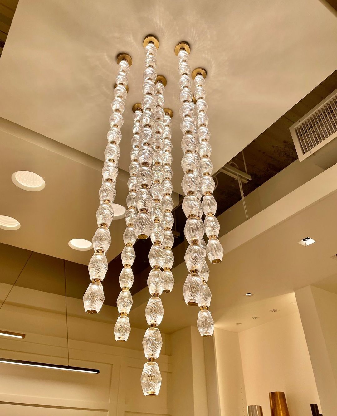 Creative Glass Pearl Necklace Pendant Chandelier for Living/Dining Room/Staircase-Briglighting
