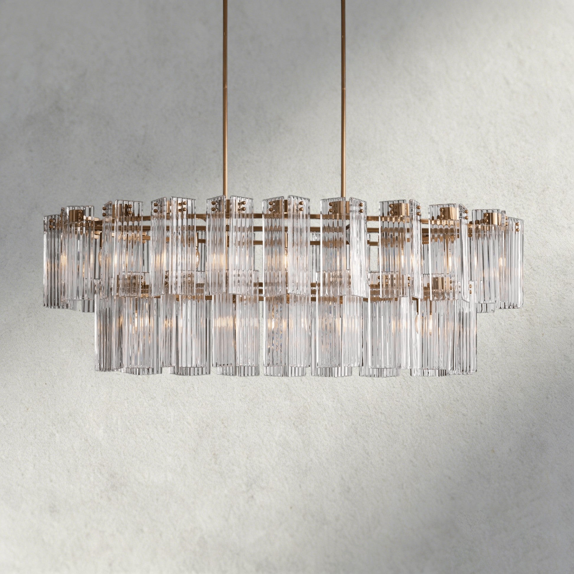 72" / Brass / Clear Delsie Oval Chandelier 51", 63", 72"