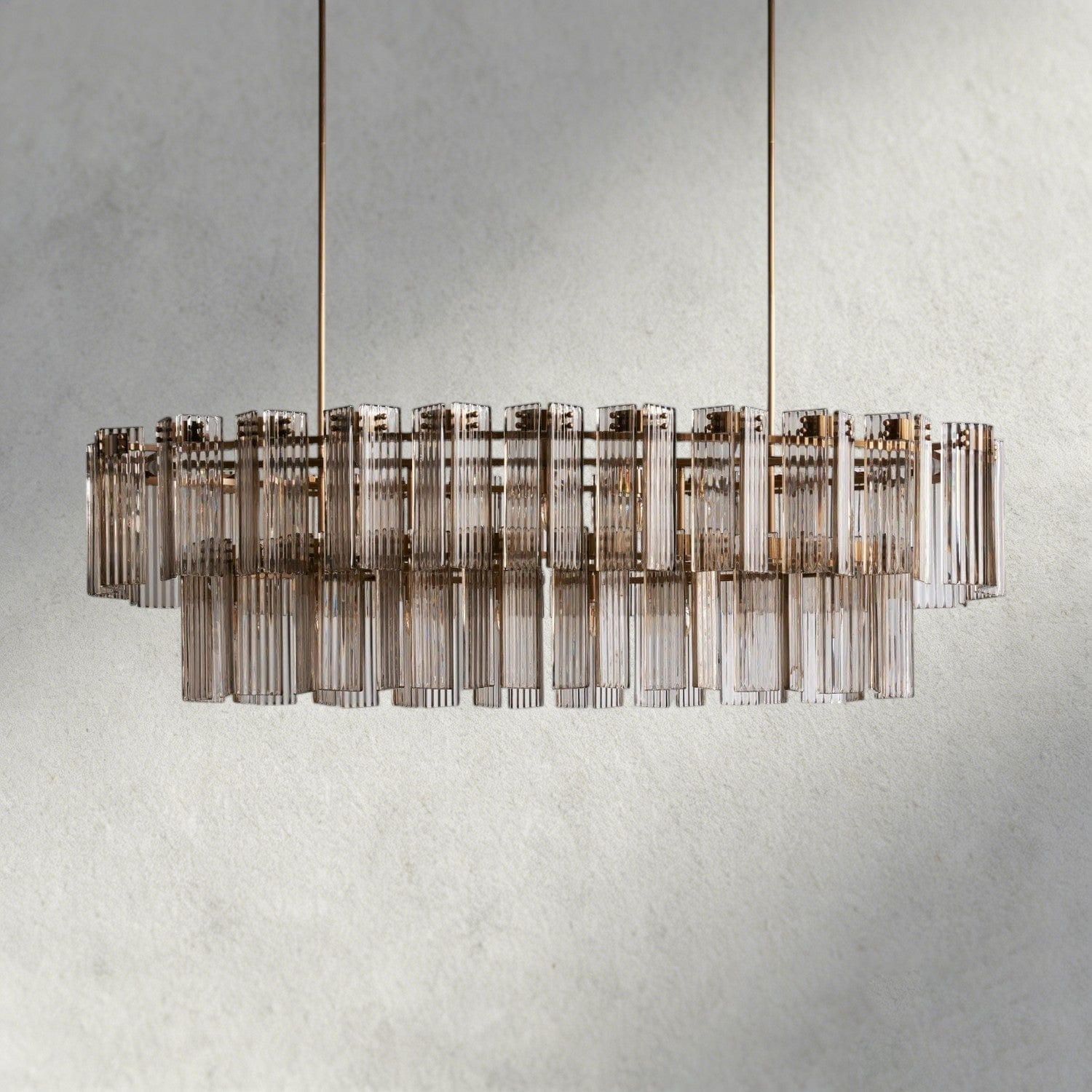 72" / Brass / Smoke Delsie Oval Chandelier 51", 63", 72"