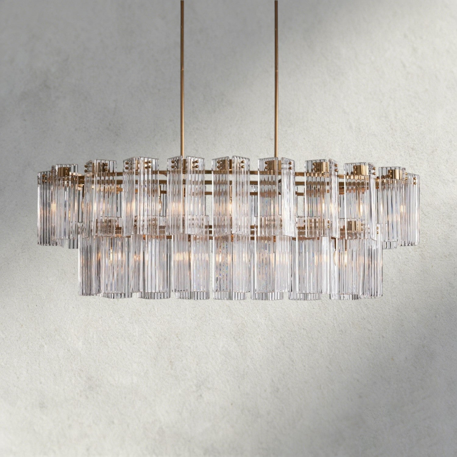 63" / Brass / Clear Delsie Oval Chandelier 51", 63", 72"