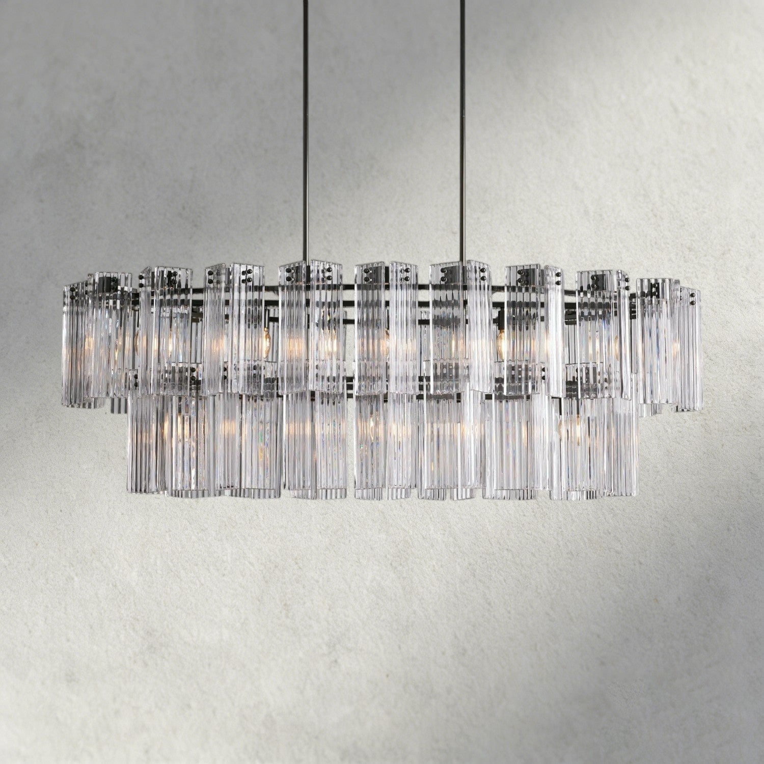 63" / Bronze / Clear Delsie Oval Chandelier 51", 63", 72"