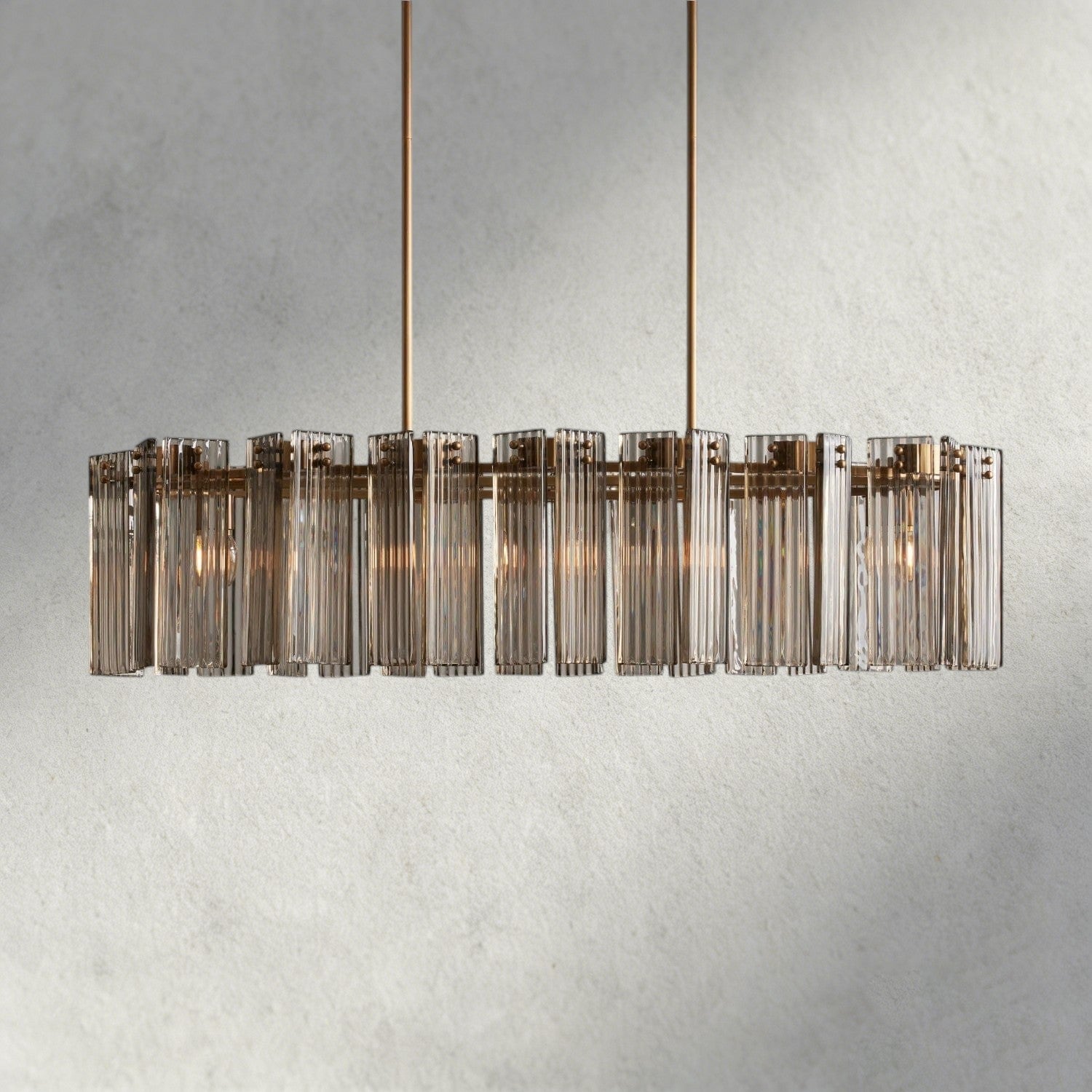 51" / Brass / Smoke Delsie Oval Chandelier 51", 63", 72"