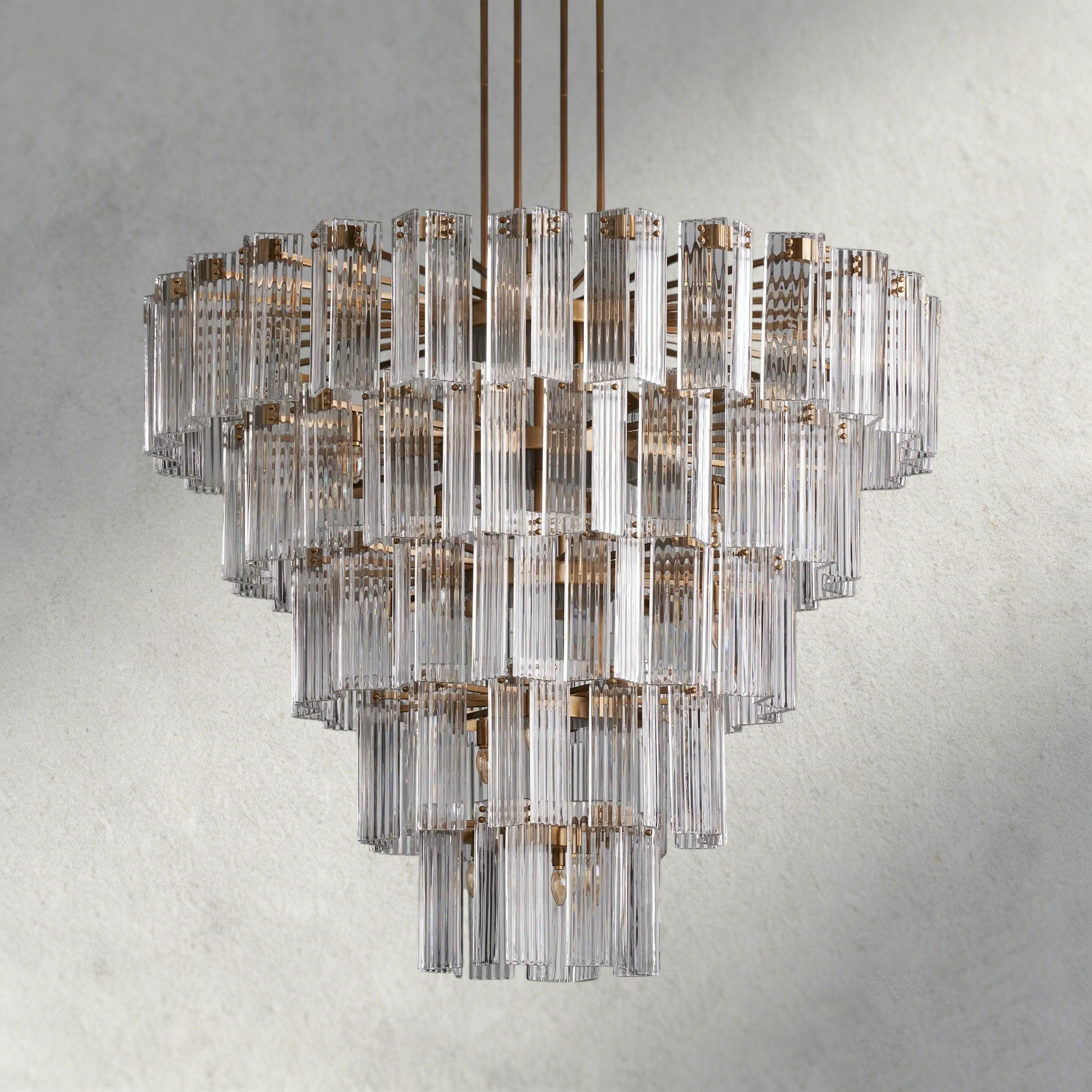 60" / Brass / Clear Delsie Round Chandelier 38", 48", 60"