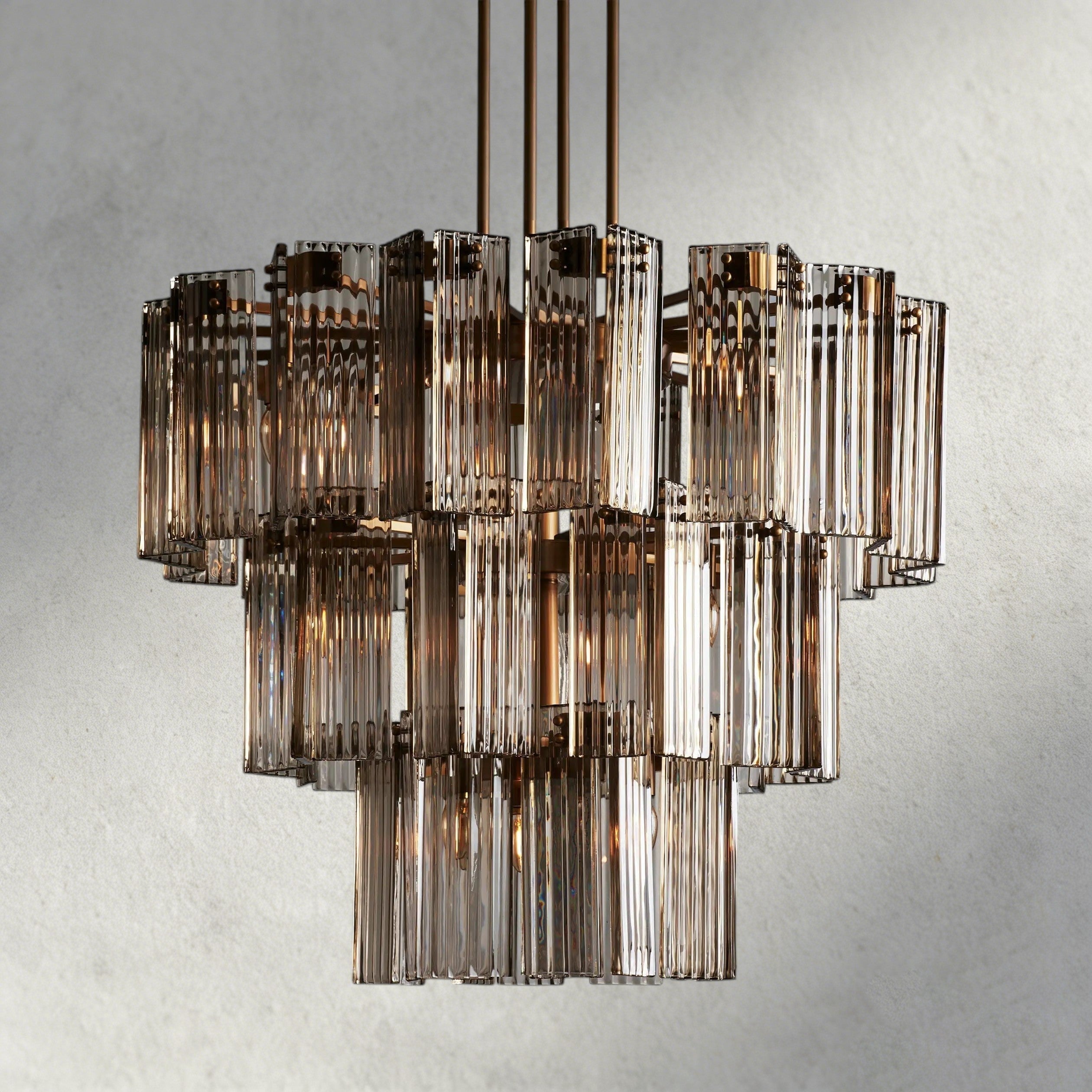 38" / Brass / Smoke Delsie Round Chandelier 38", 48", 60"