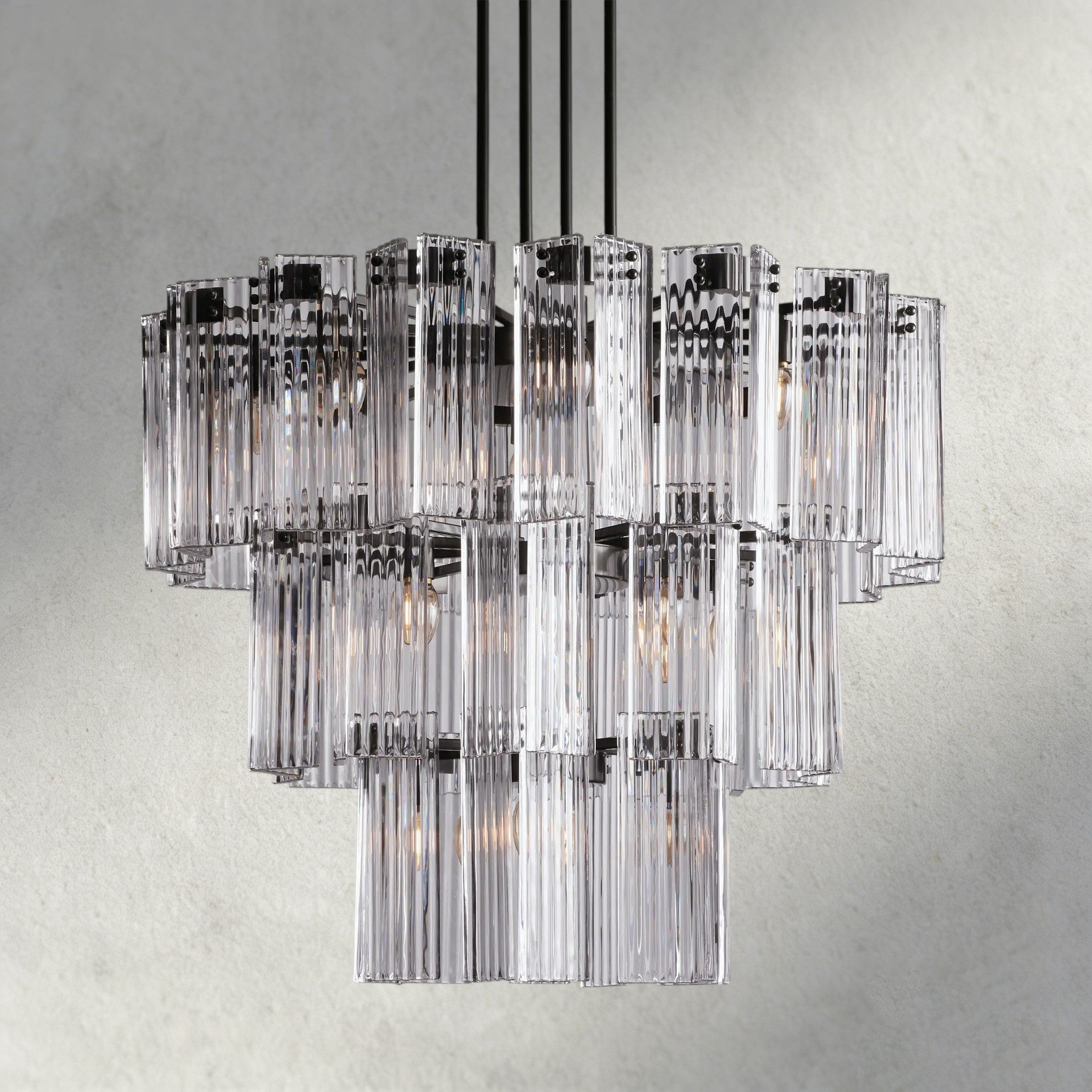 38" / Bronze / Clear Delsie Round Chandelier 38", 48", 60"