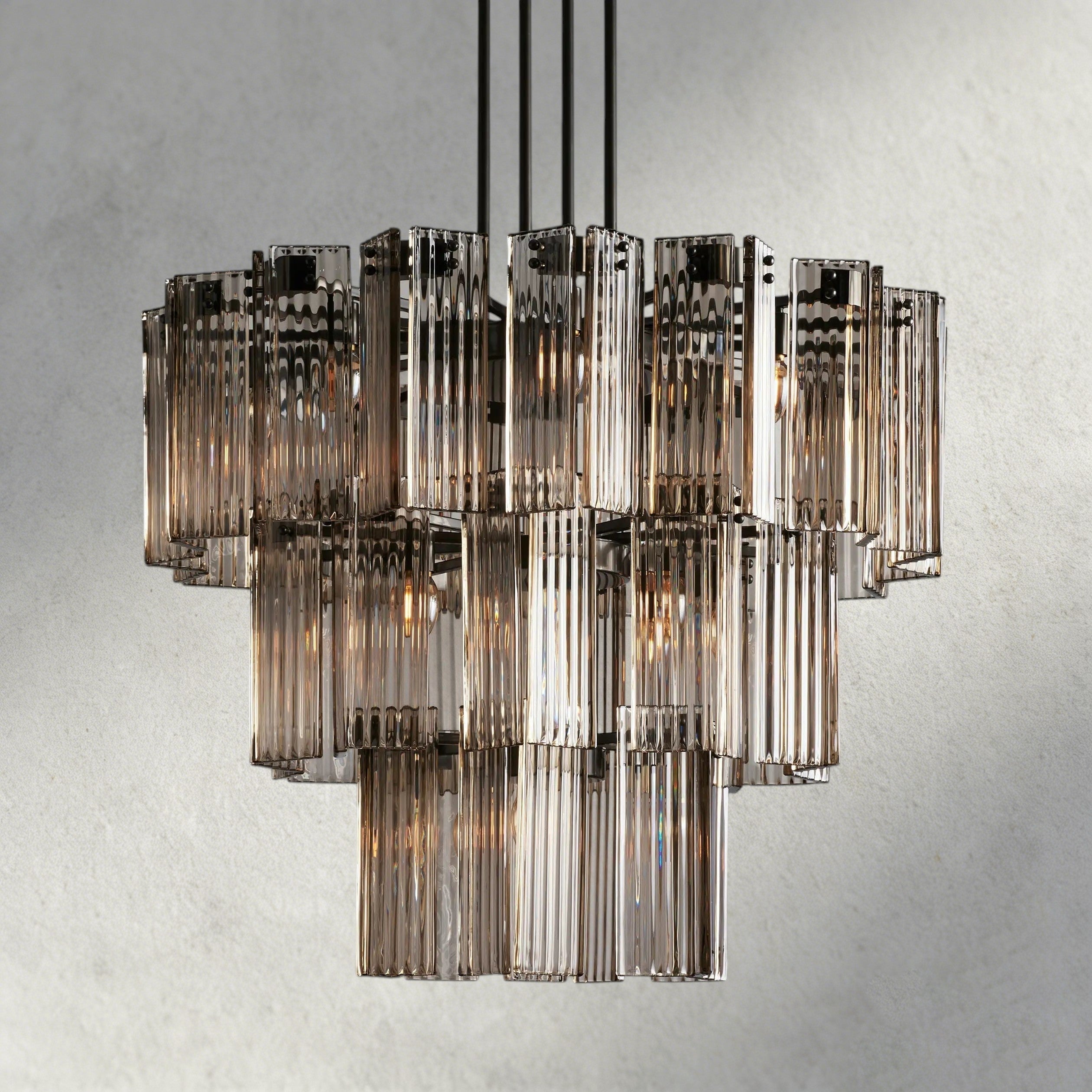 38" / Bronze / Smoke Delsie Round Chandelier 38", 48", 60"