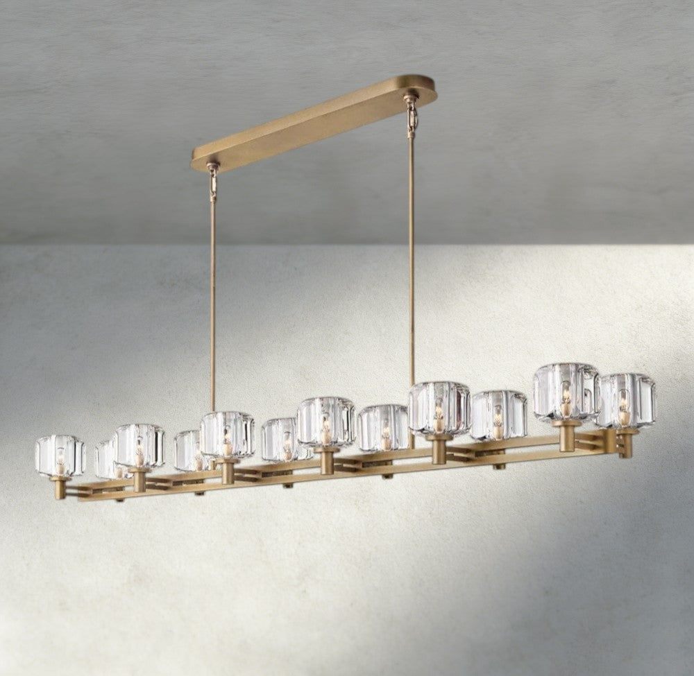 Demaret double Linear chandelier 54", 72"-chandelier-Briglighting