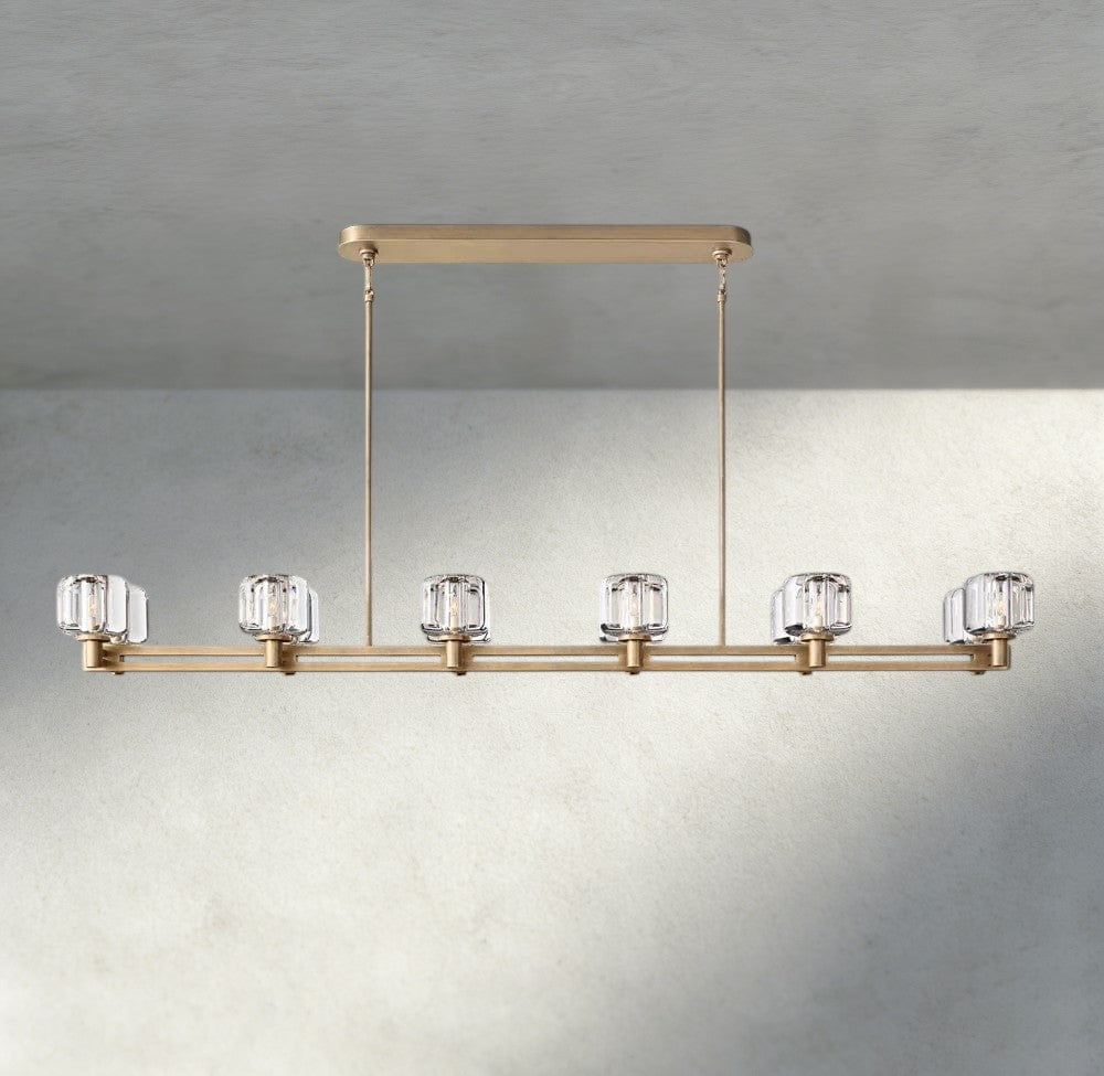 Demaret double Linear chandelier 54", 72"-chandelier-Briglighting
