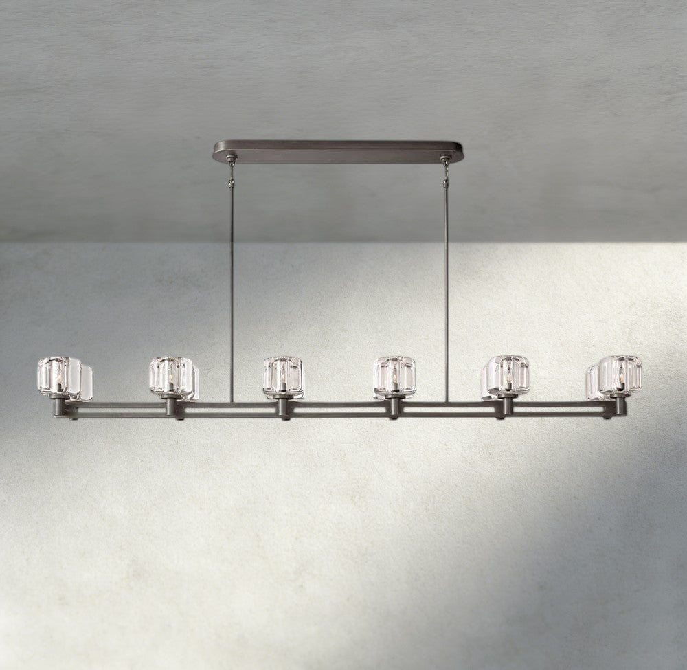 Demaret double Linear chandelier 54", 72"-chandelier-Briglighting