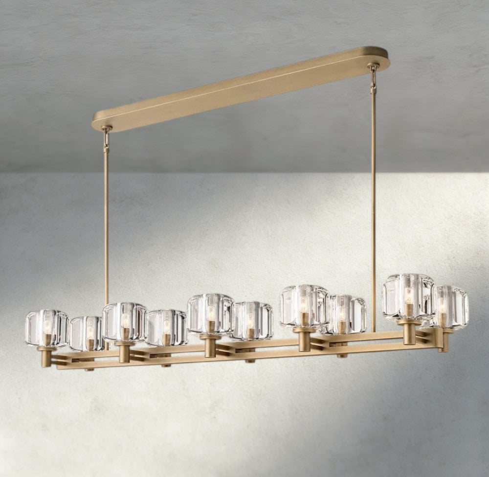 Demaret double Linear chandelier 54", 72"-chandelier-Briglighting