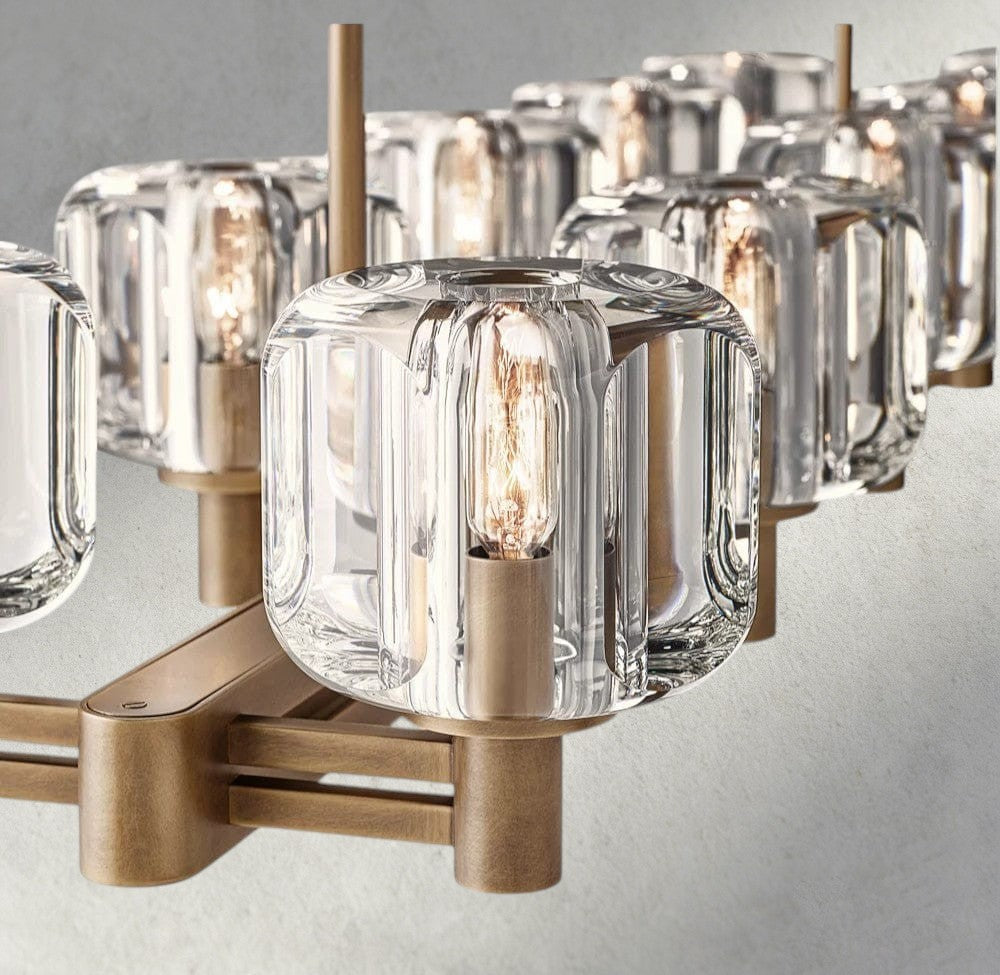 Demaret double Linear chandelier 54", 72"-chandelier-Briglighting
