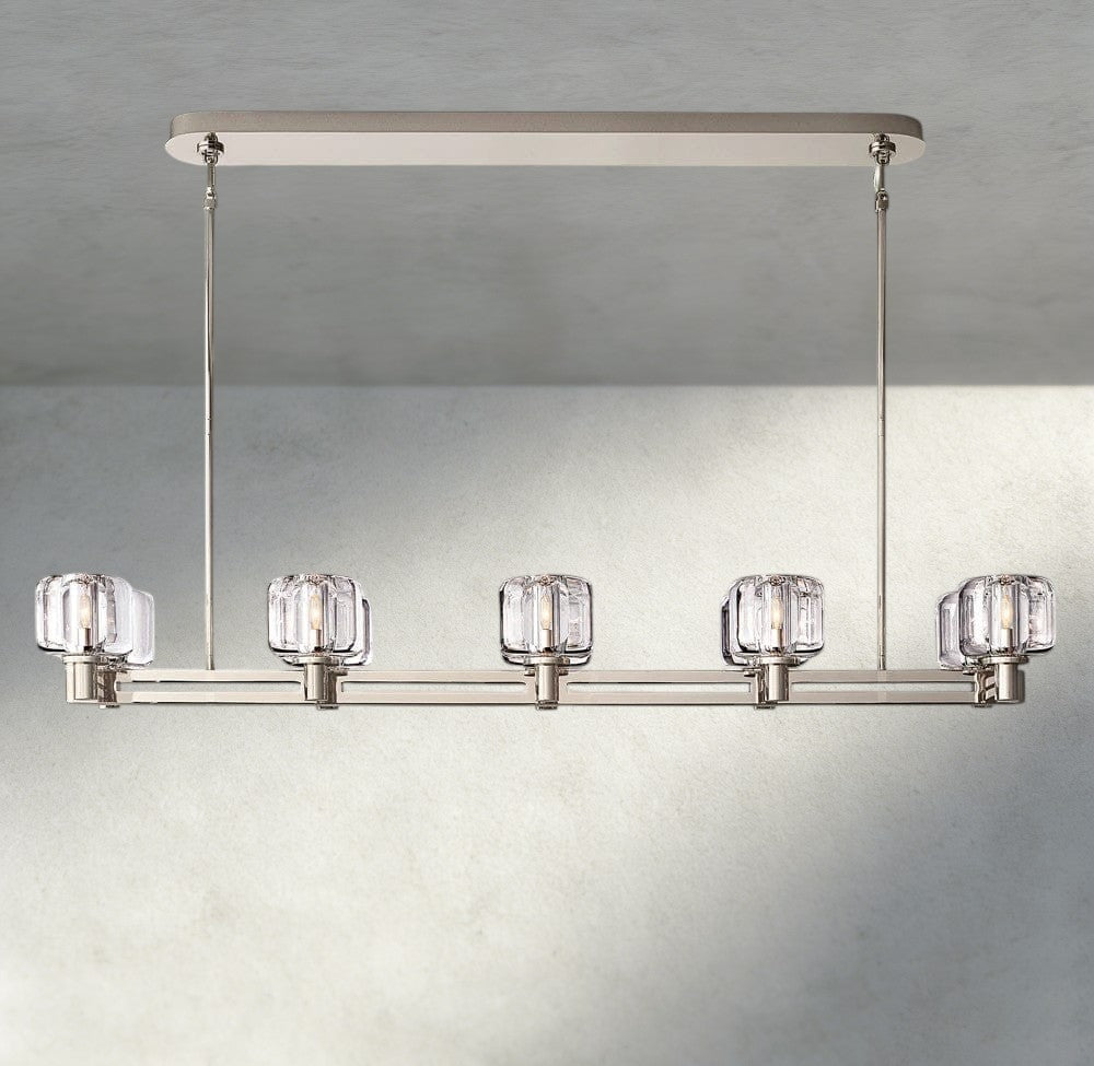 Demaret double Linear chandelier 54", 72"-chandelier-Briglighting