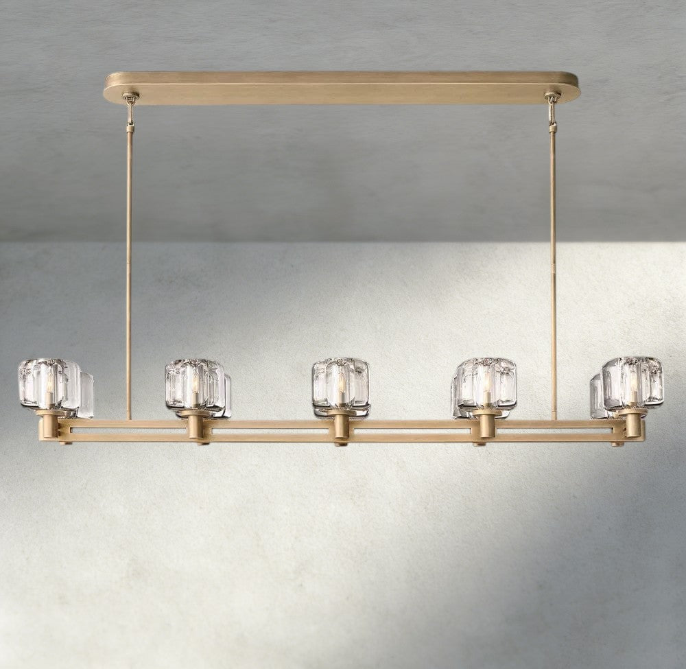 Demaret double Linear chandelier 54", 72"-chandelier-Briglighting