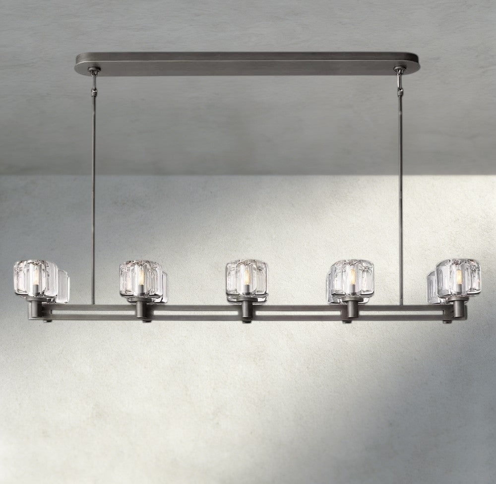 Demaret double Linear chandelier 54", 72"-chandelier-Briglighting