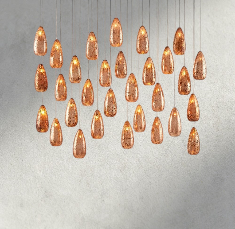 54" Edda Linear Glass Chandelier 48", 54"