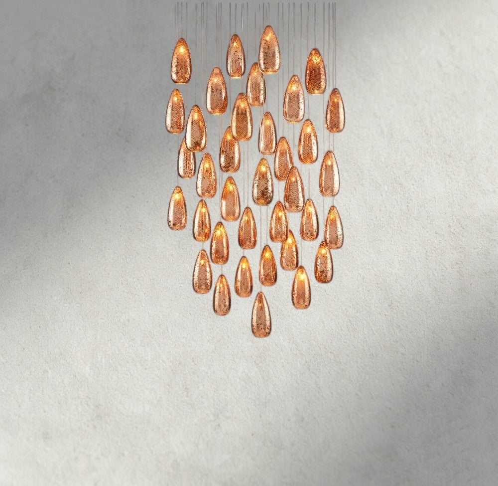 35" Edda Round Glass Chandelier 23", 35"