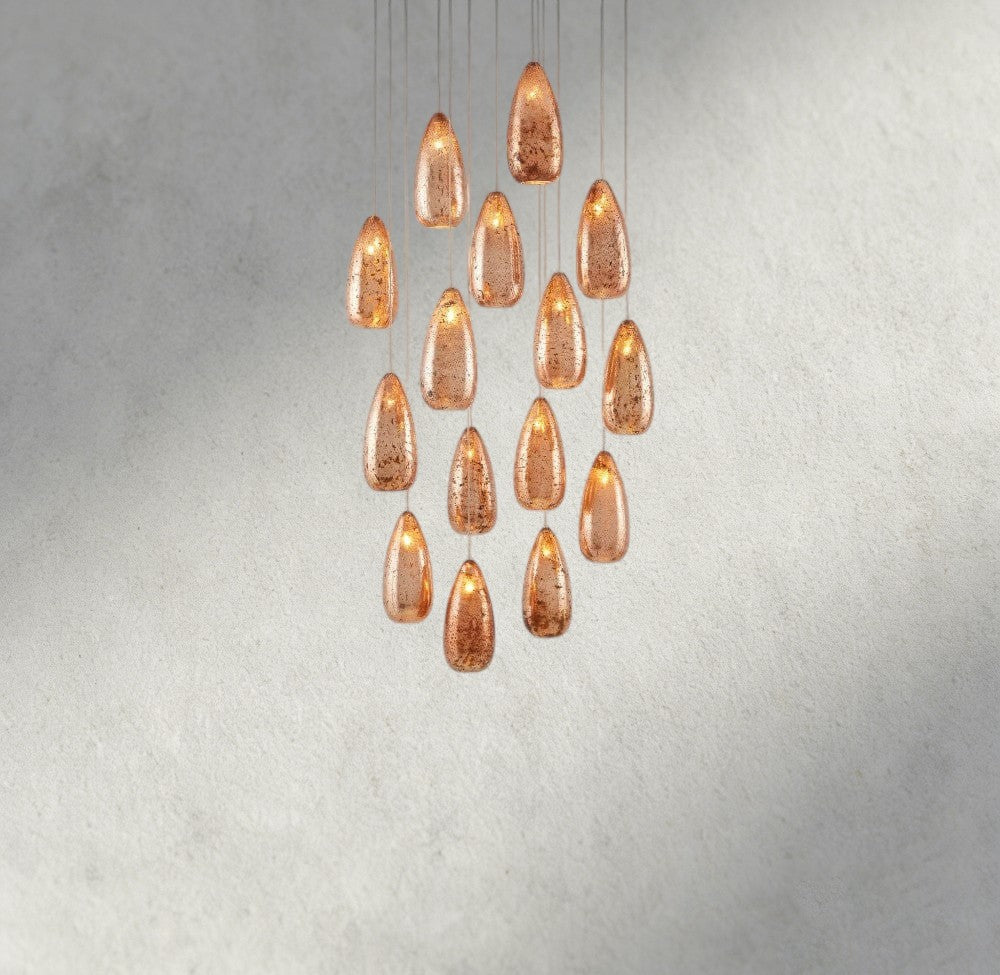 23" Edda Round Glass Chandelier 23", 35"