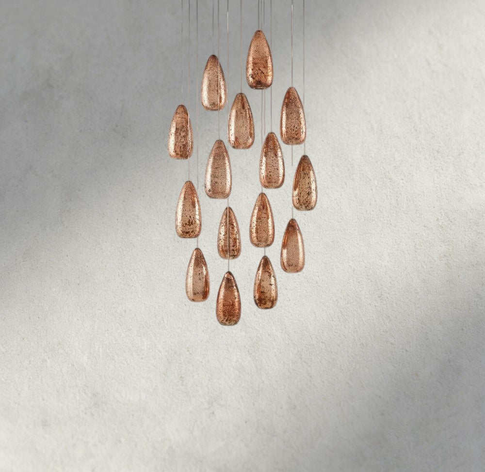 Edda Round Glass Chandelier 23", 35"