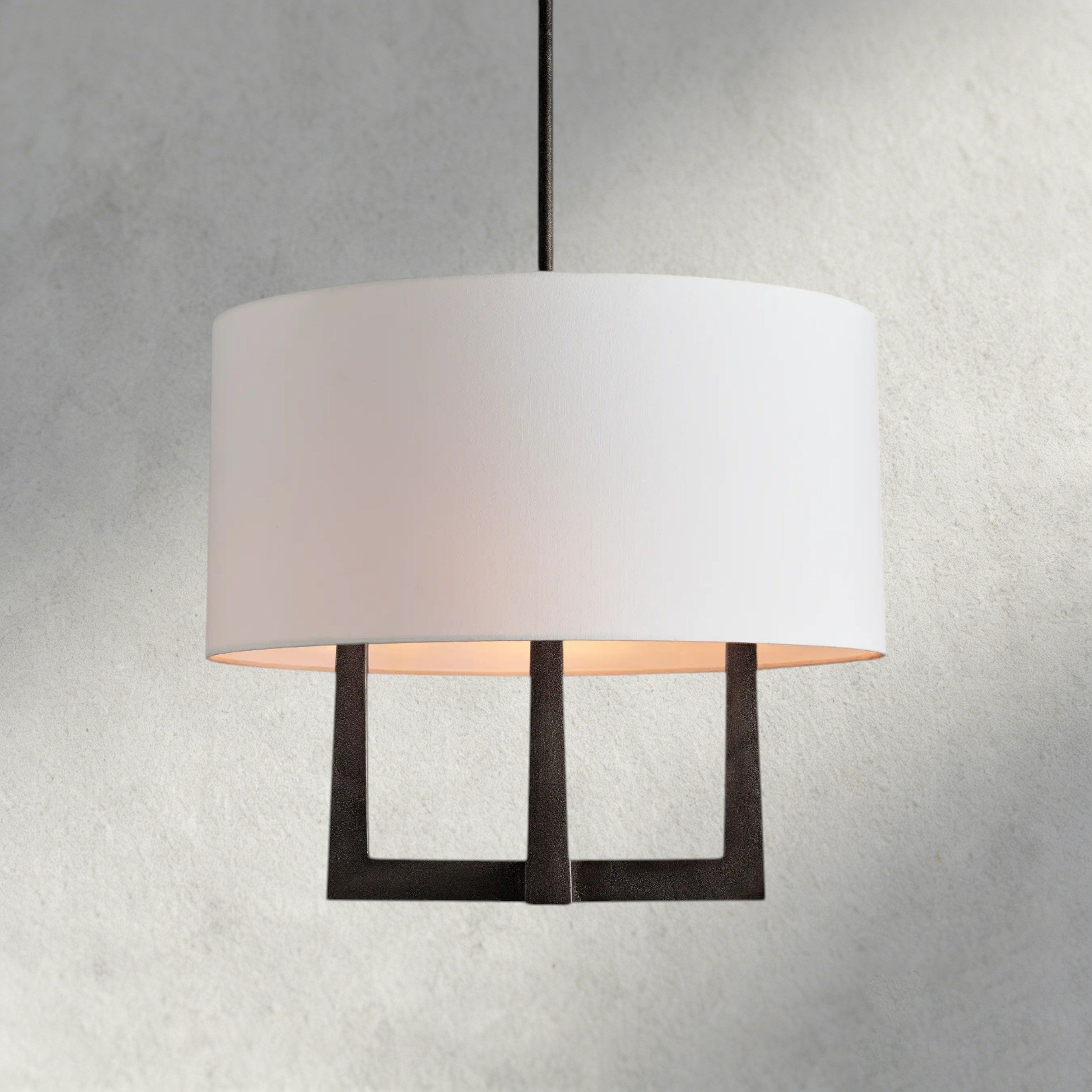 Emmet chandelier with linen shade