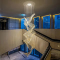 European Style Spiral Glass Chandelier for Staircase/Foyer/Hotel/Villa - D23.6"*H70.9"Warm LightBriglighting