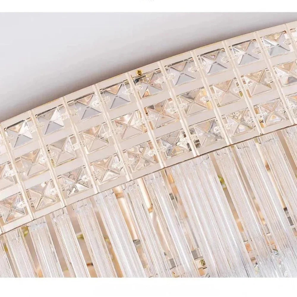 Extra Large Three Layers Round Luxury Flush Mounted Crystal Chandelier for Living Room-Briglighting