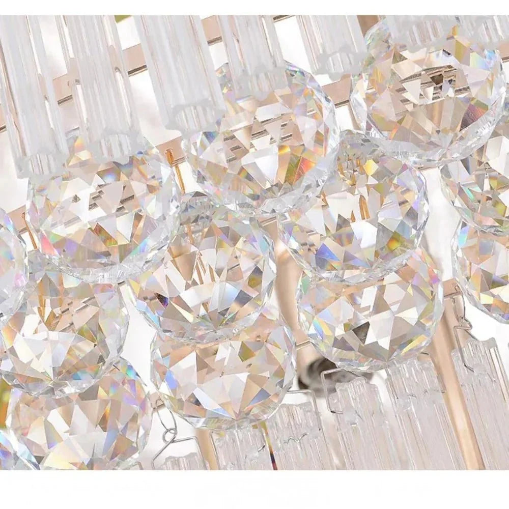 Extra Large Three Layers Round Luxury Flush Mounted Crystal Chandelier for Living Room-Briglighting