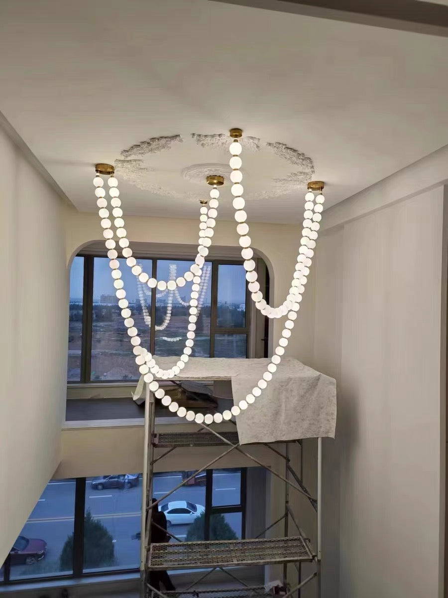 Modern Creative Pearl Necklace Chandelier-Chandeliers-Briglighting