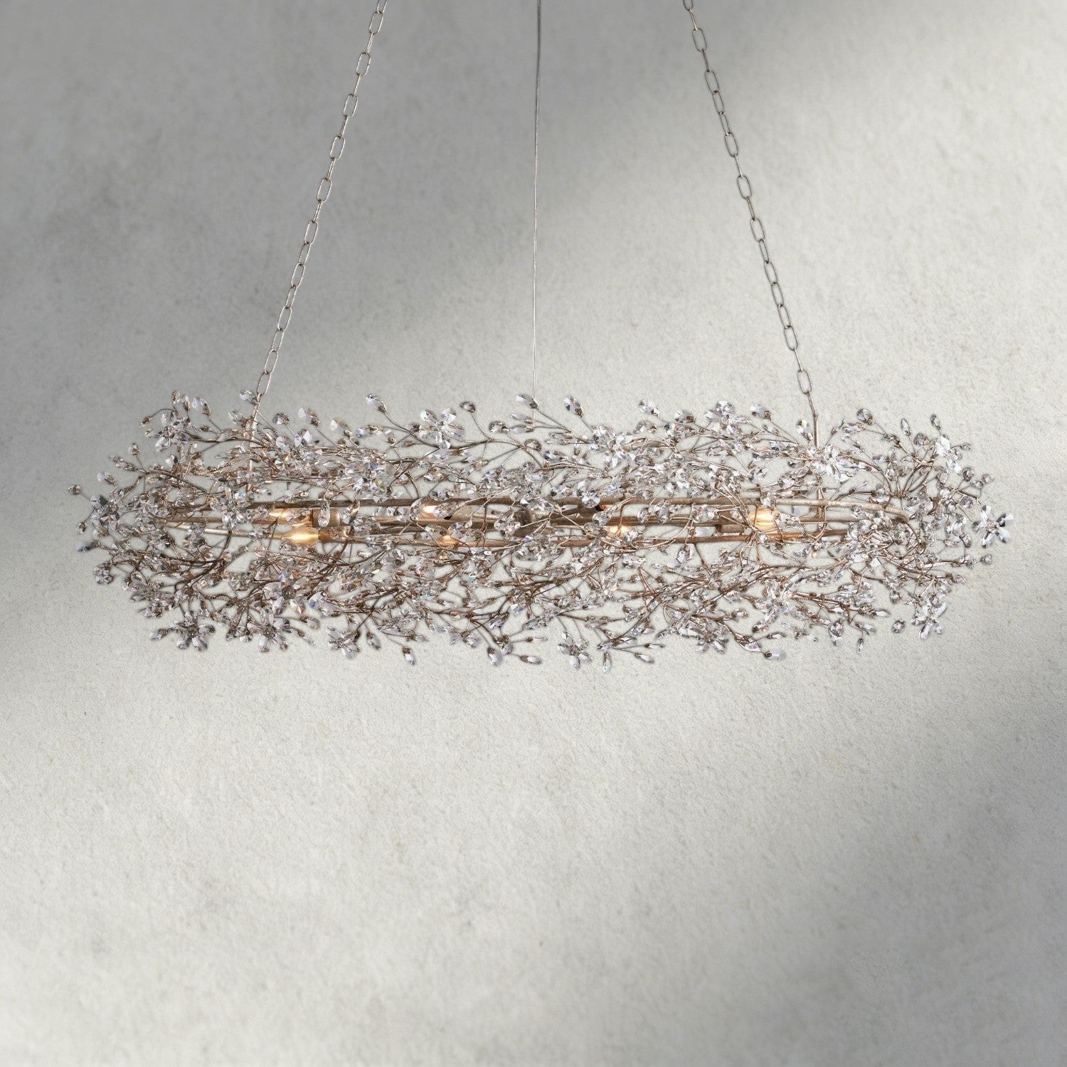 62" / SILVER Fiore Oval Chandelier 62", 74"