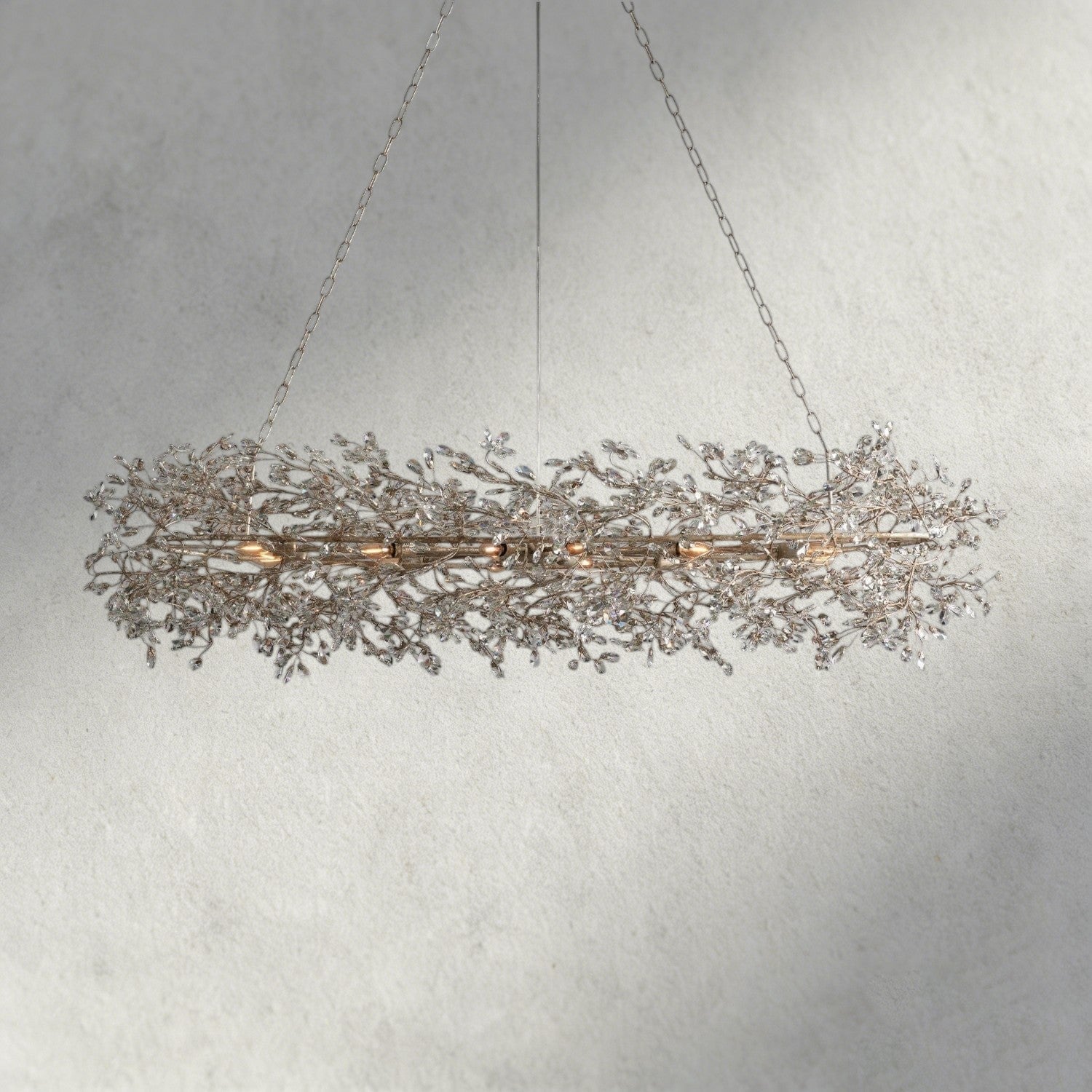 74" / SILVER Fiore Oval Chandelier 62", 74"