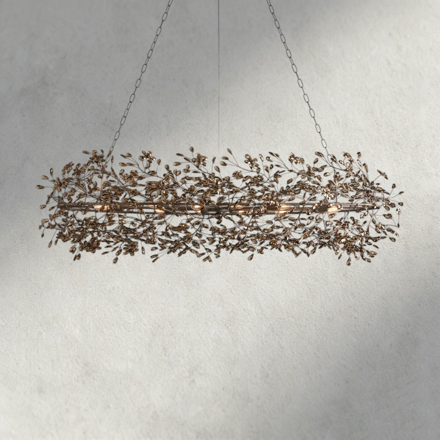 74" / BRONZE/SMOKE Fiore Oval Chandelier 62", 74"