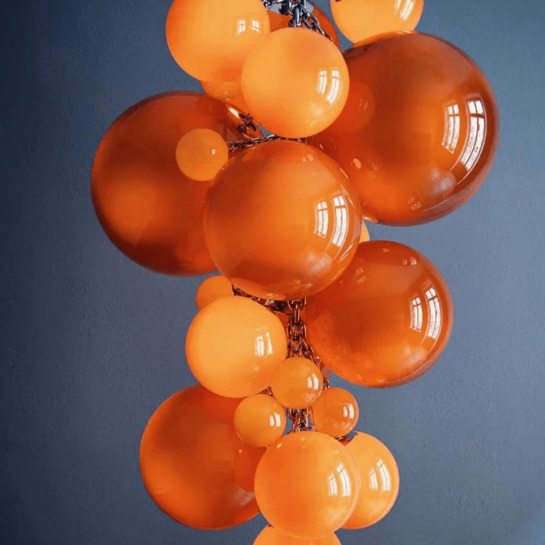 Fruit Grape Hanging Swag Chandelier - Orange23.6" D * 39.4" HCold WhiteBriglighting