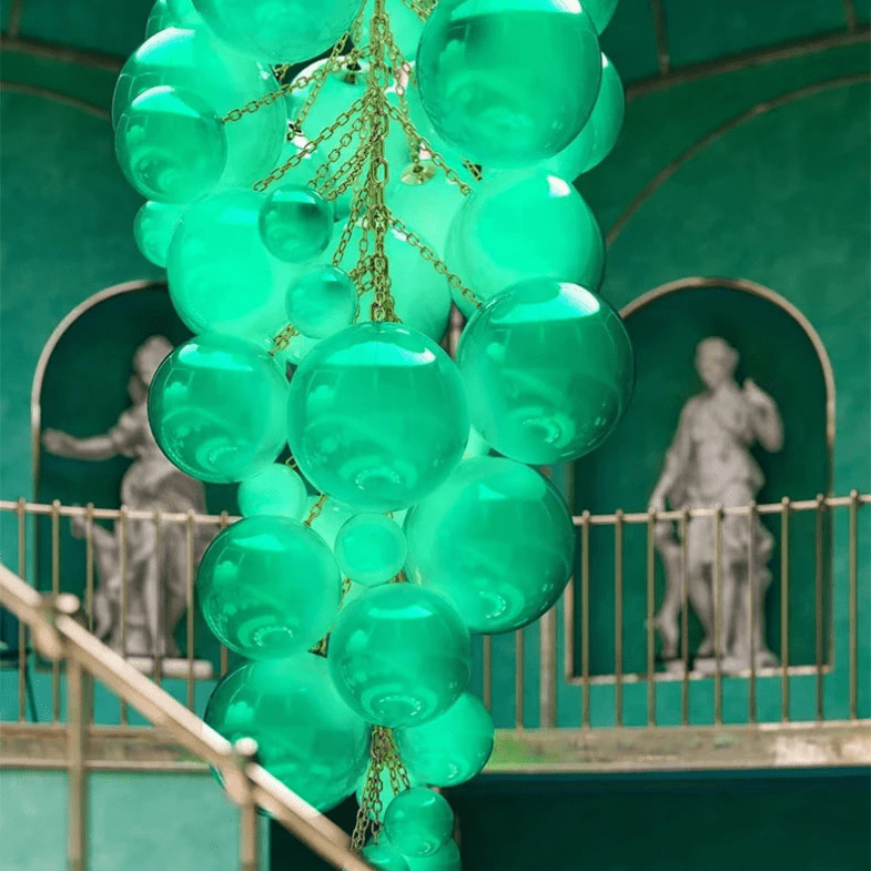 Fruit Grape Hanging Swag Chandelier - Bule23.6" D * 39.4" HCold WhiteBriglighting