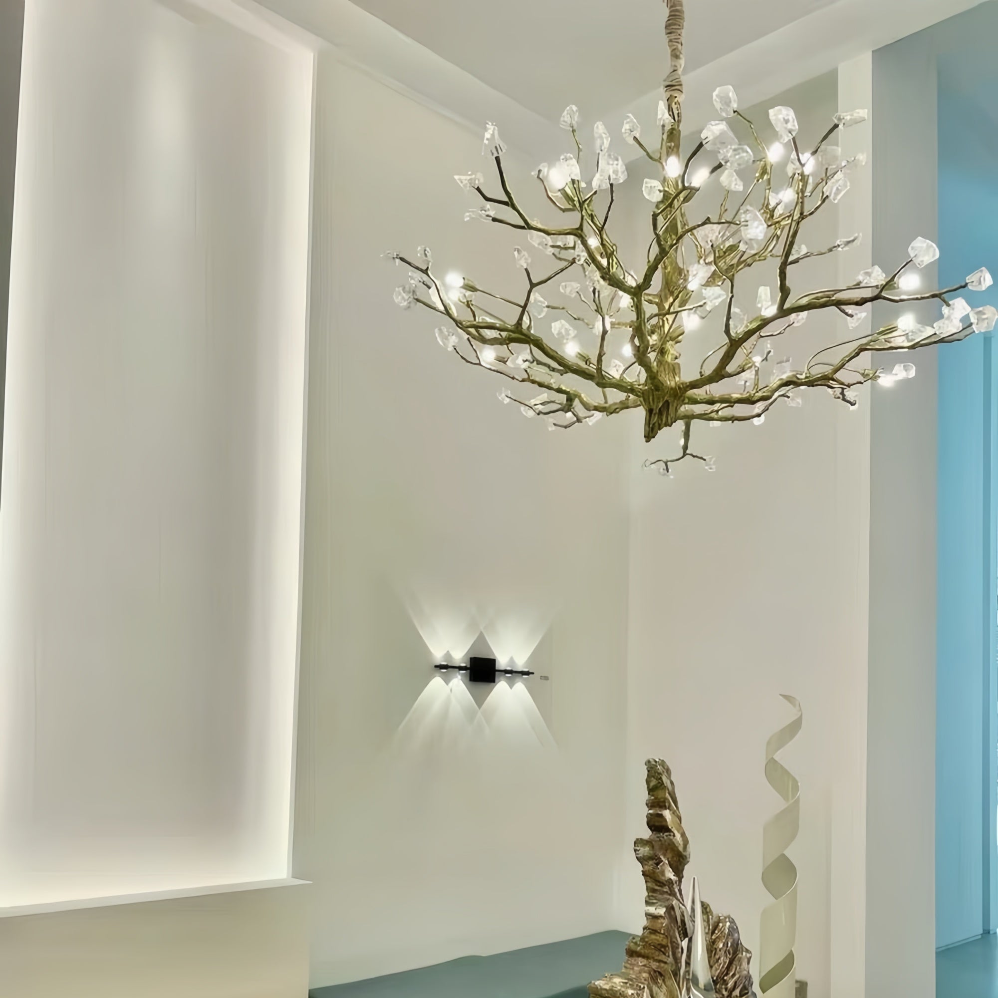 Gemstone Branch Chandelier with Artistic Design for Bedroom or Living Room - 12 Lights/D39.4"*H21.65"Warm LightBriglighting
