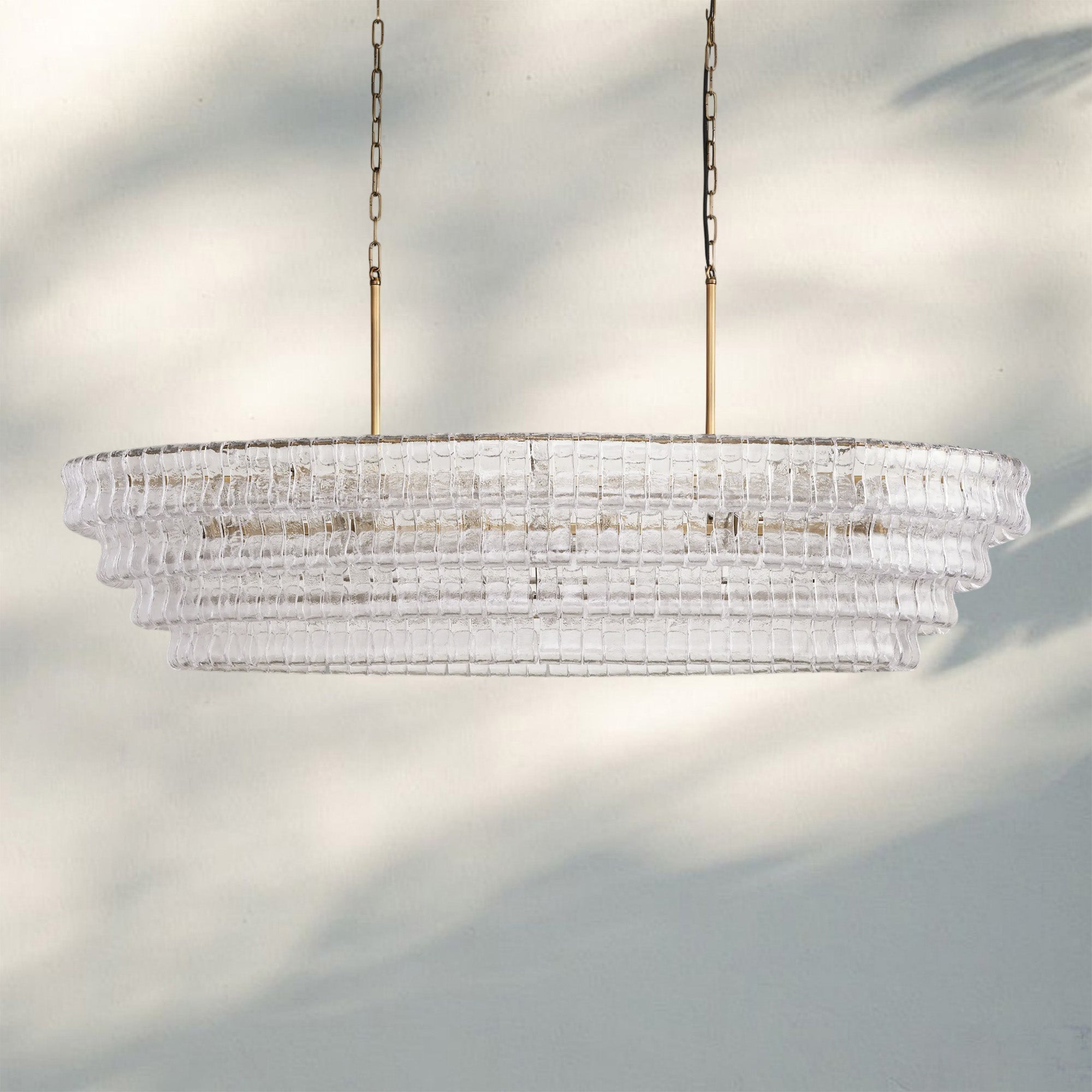 Ghiaccio Glass Oval Chandelier 54''65''-Briglighting
