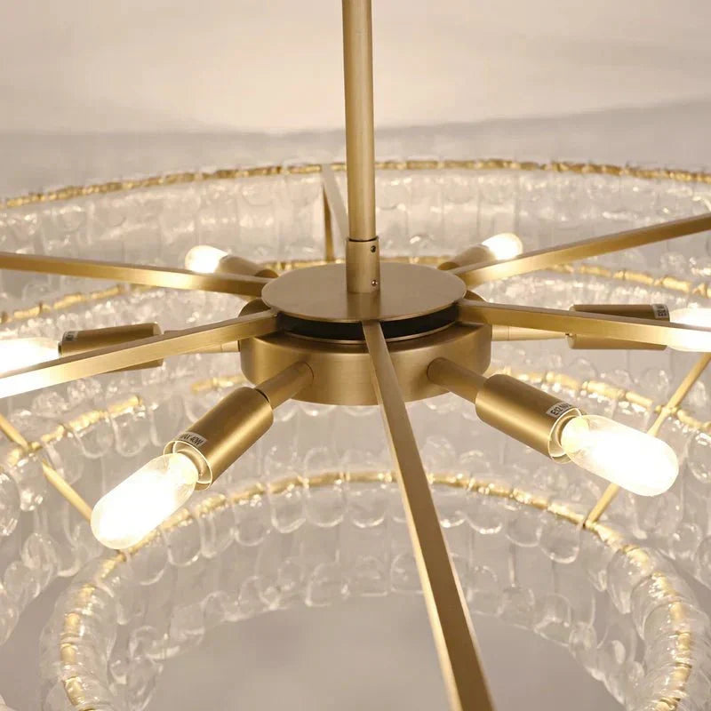 Ghiaccio Glass Oval Chandelier 54''65''-Briglighting