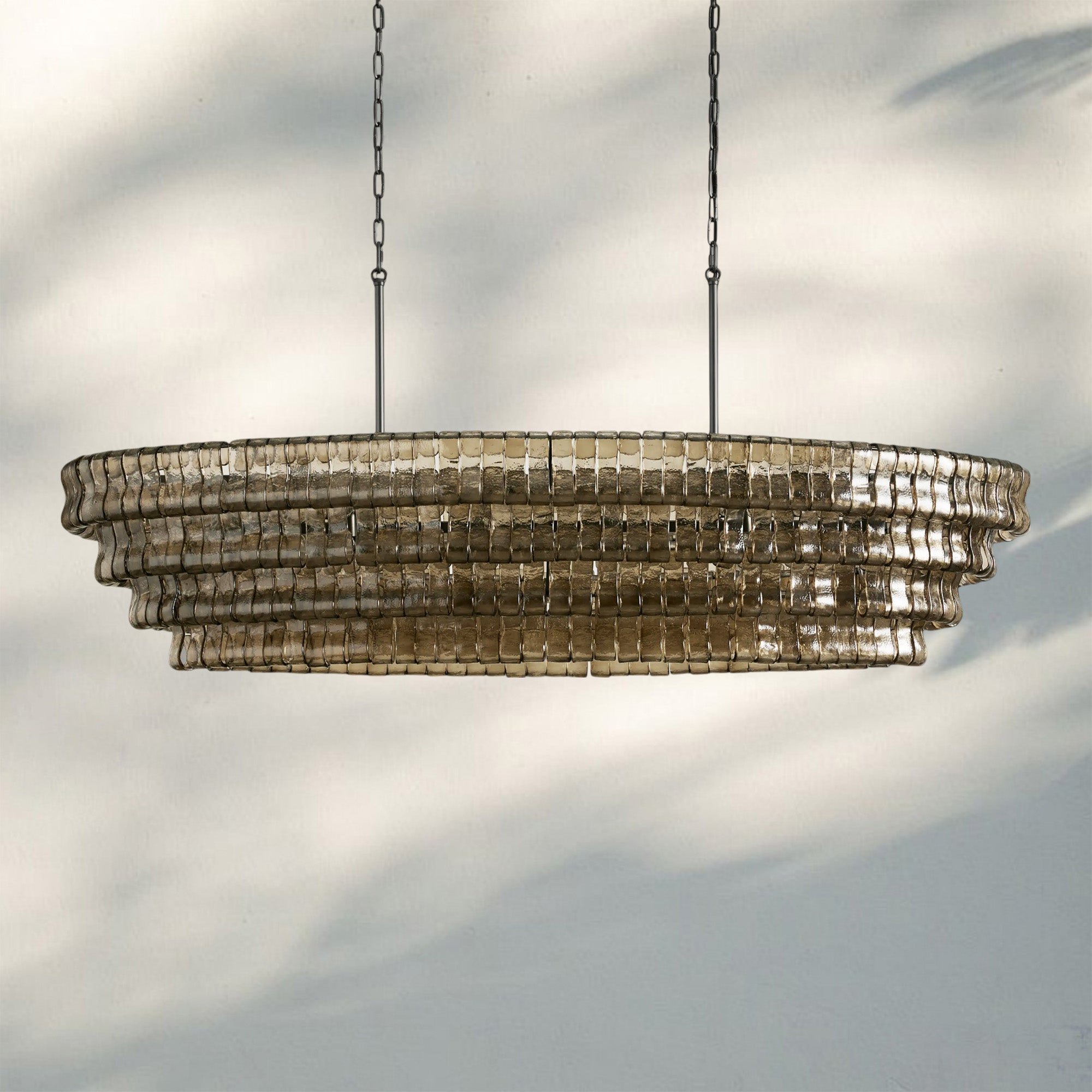 Ghiaccio Glass Oval Chandelier 54''65''-Briglighting