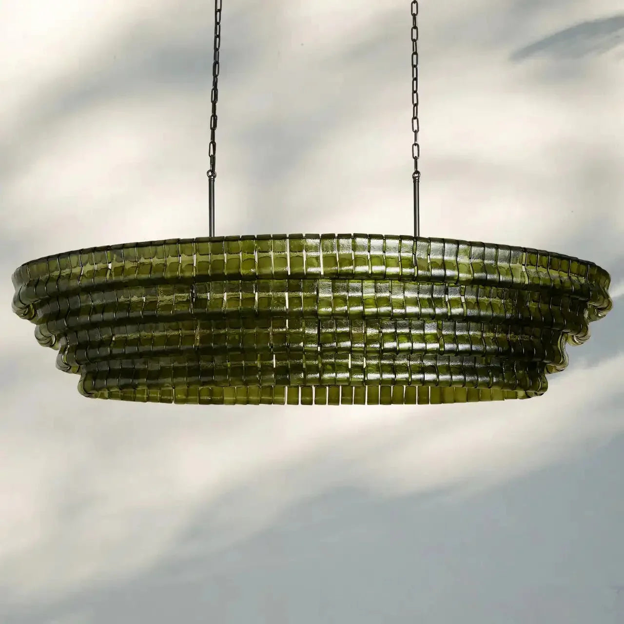Ghiaccio Glass Oval Chandelier 54''65''-Briglighting