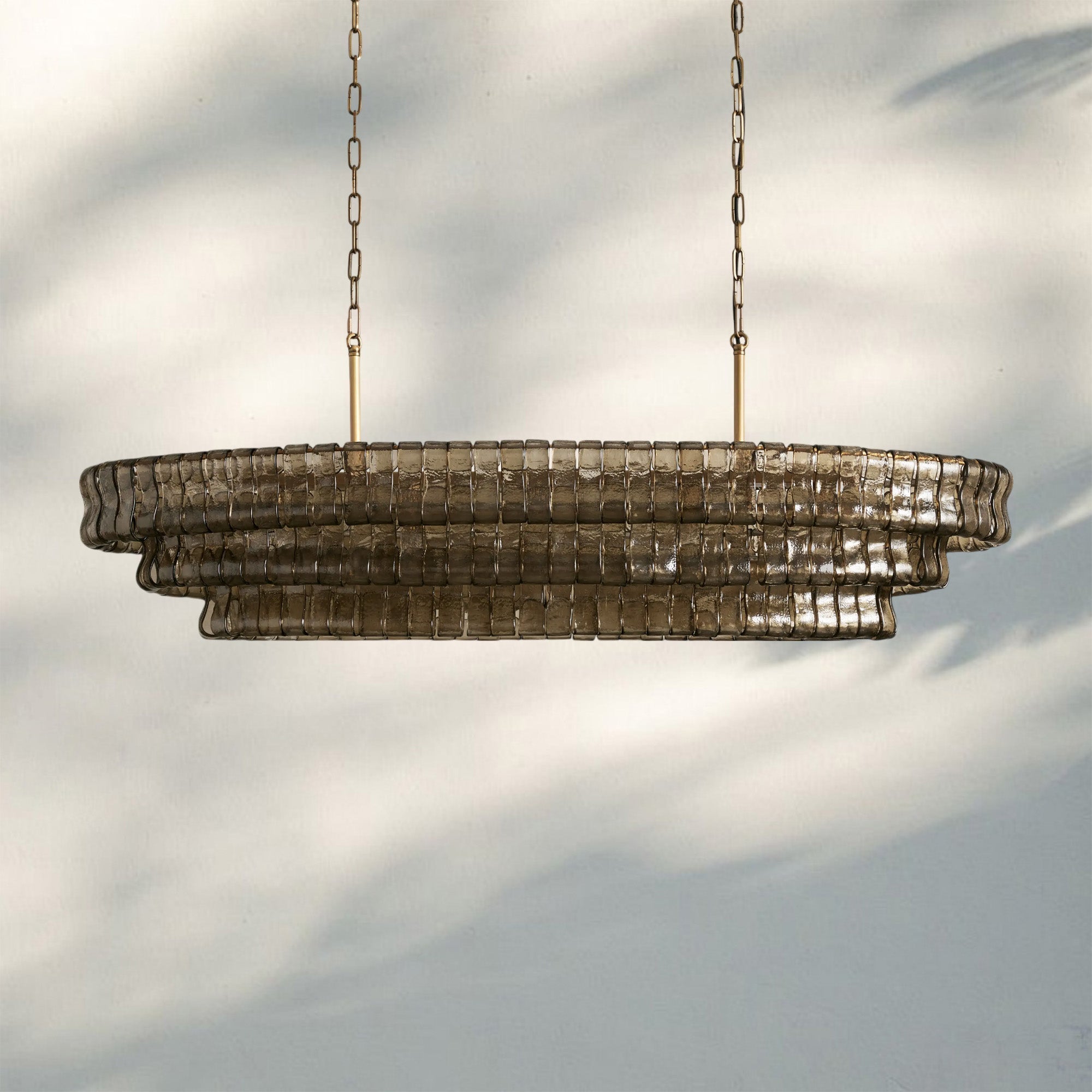 Ghiaccio Glass Oval Chandelier 54''65''-Briglighting