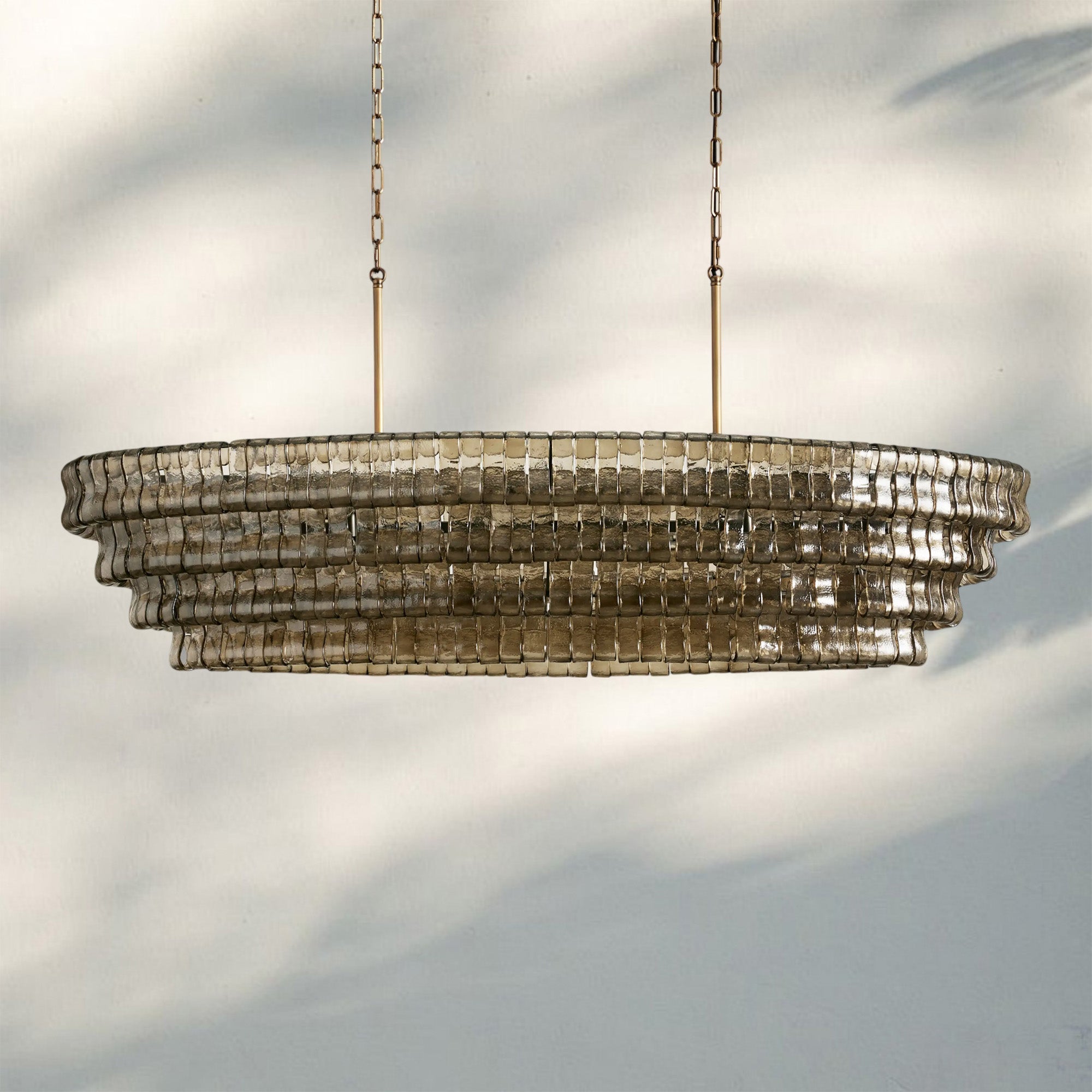 Ghiaccio Glass Oval Chandelier 54''65''-Briglighting