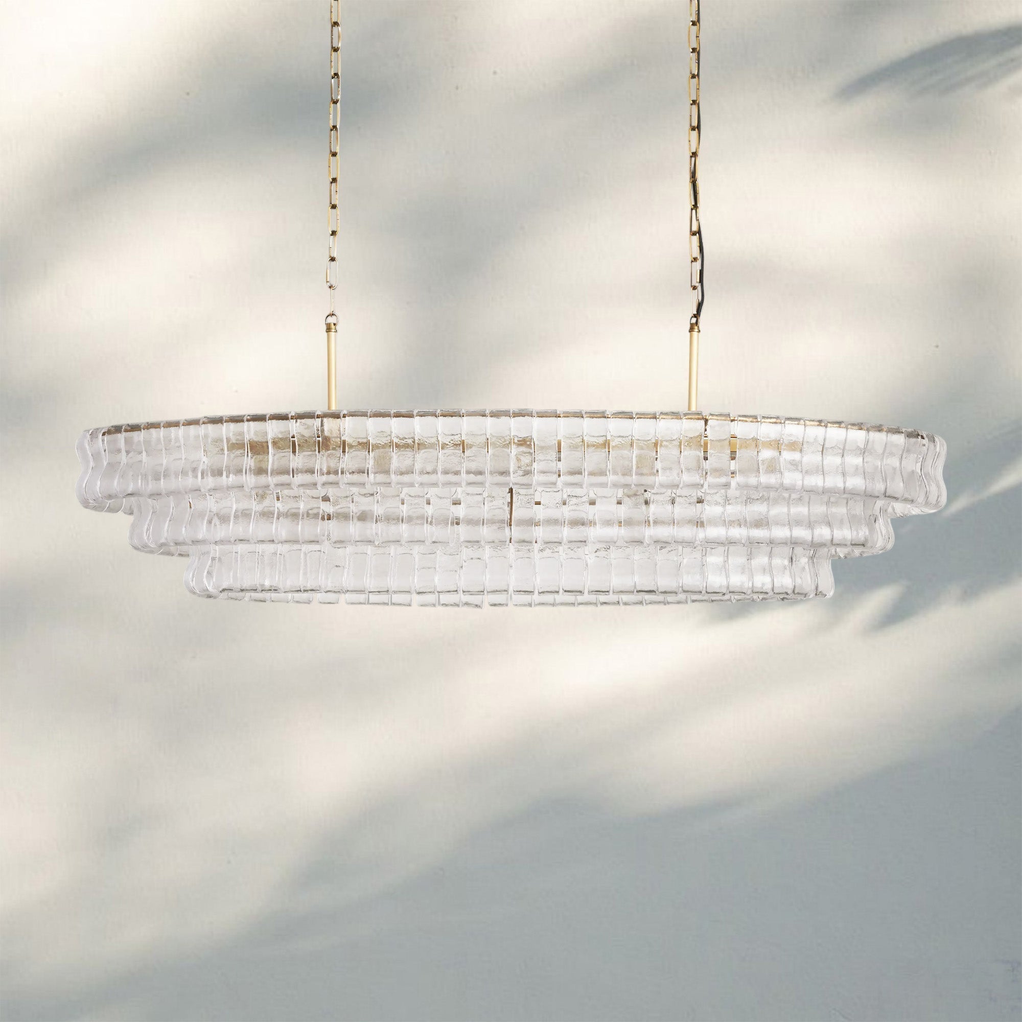 Ghiaccio Glass Oval Chandelier 54''65''-Briglighting
