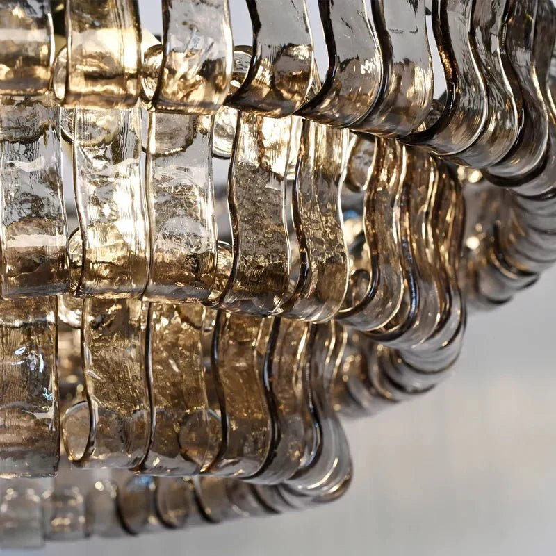 Ghiaccio Glass Oval Chandelier 54''65''-Briglighting