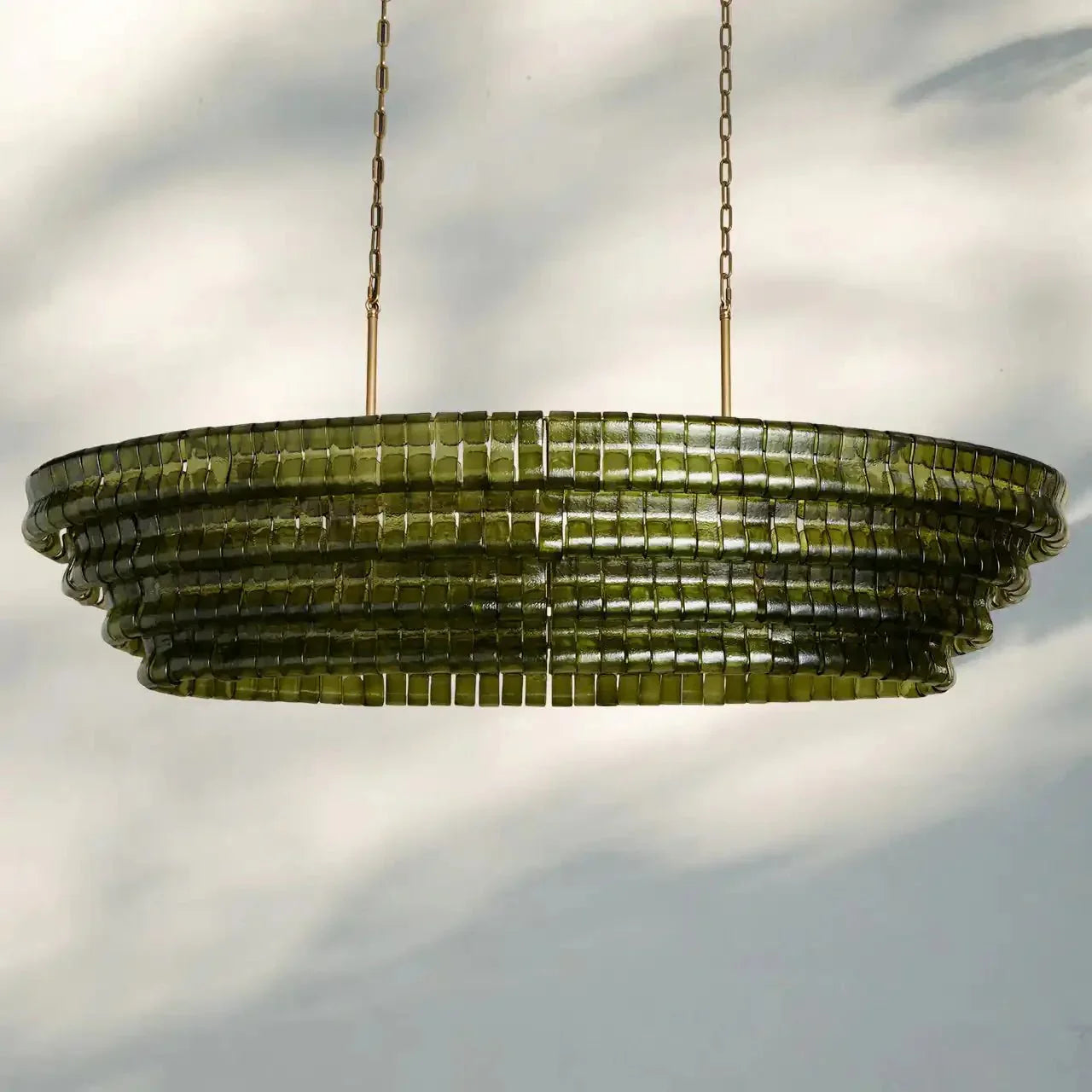 Ghiaccio Glass Oval Chandelier 54''65''-Briglighting