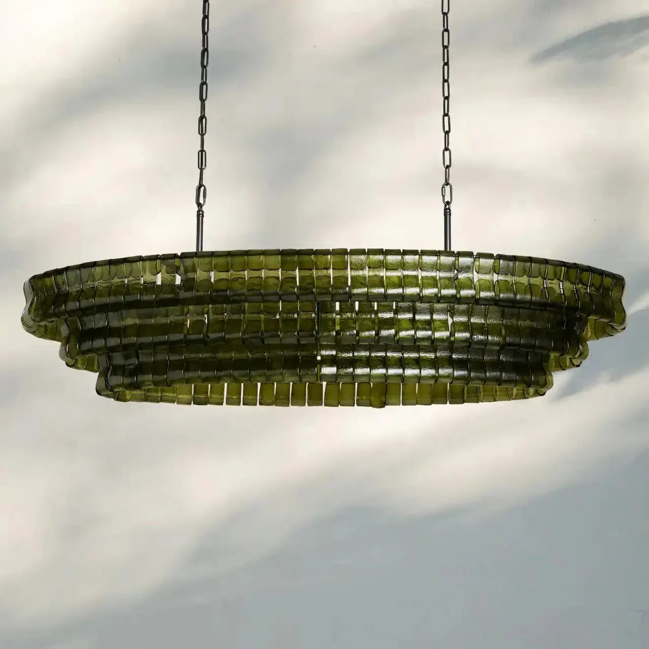 Ghiaccio Glass Oval Chandelier 54''65''-Briglighting
