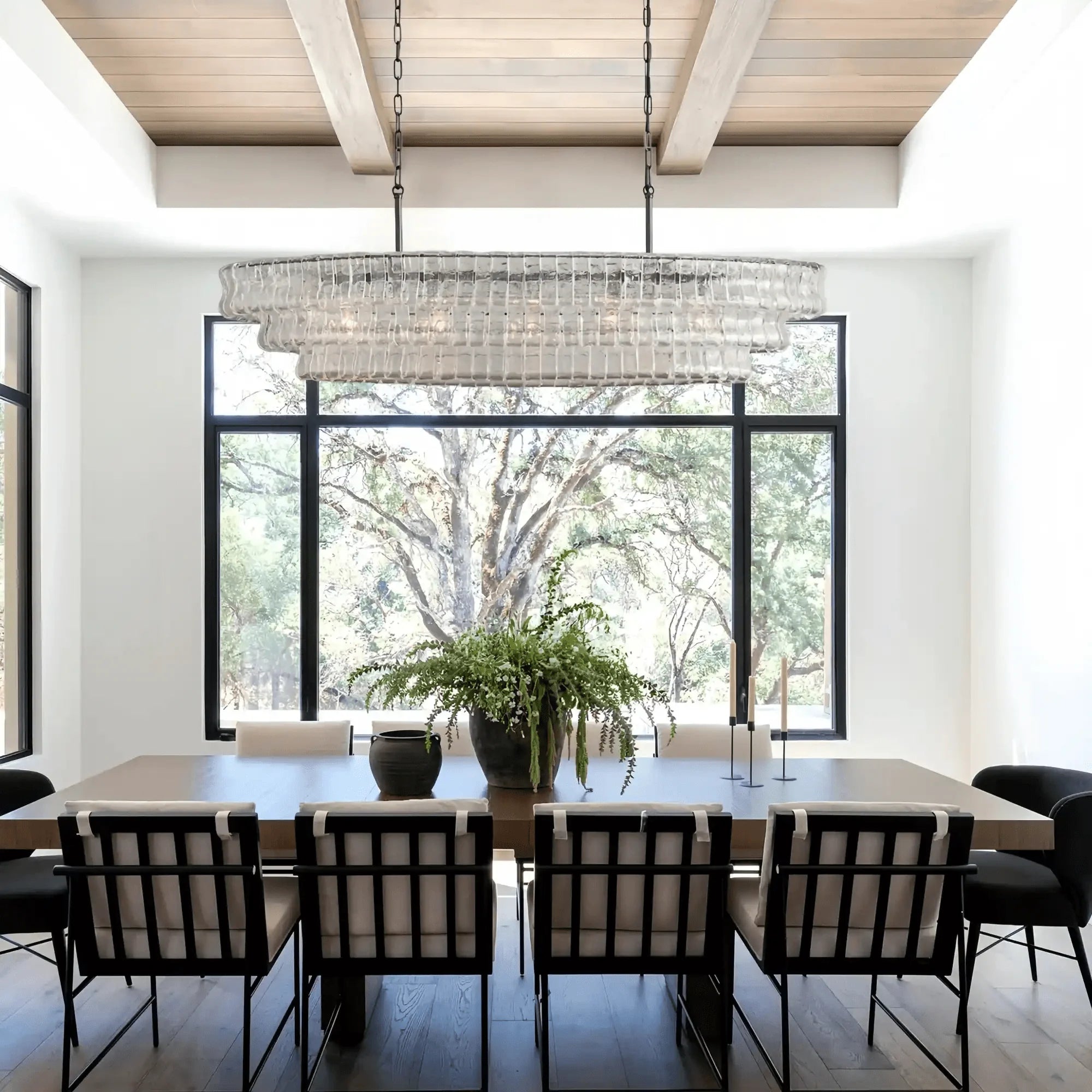 Ghiaccio Glass Oval Chandelier 54''65''-Briglighting
