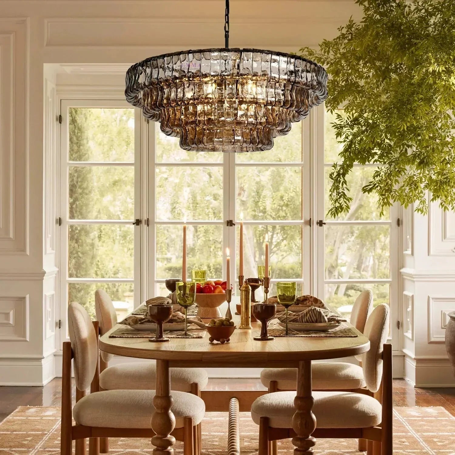 Ghiaccio Glass Round Chandelier 24" 36" 48" 60"-Briglighting